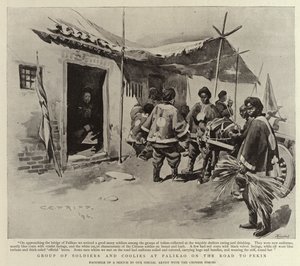 Gruppo di Soldati e Coolies a Palikao sulla Strada per Pechino da Charles Edwin Fripp